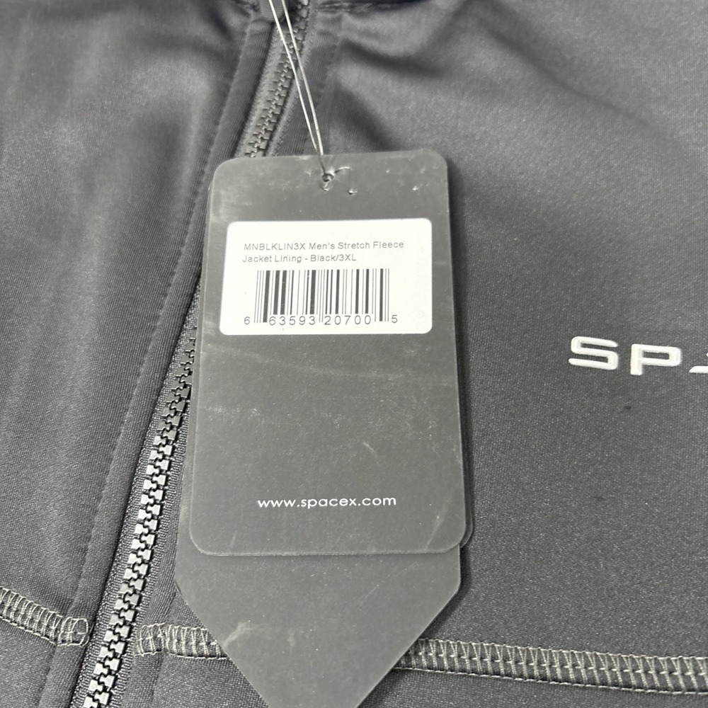 Official SpaceX Men's Stretch Fleece Black Soft Shell Jacket Full Zip 3XL - Picture 5 of 11
